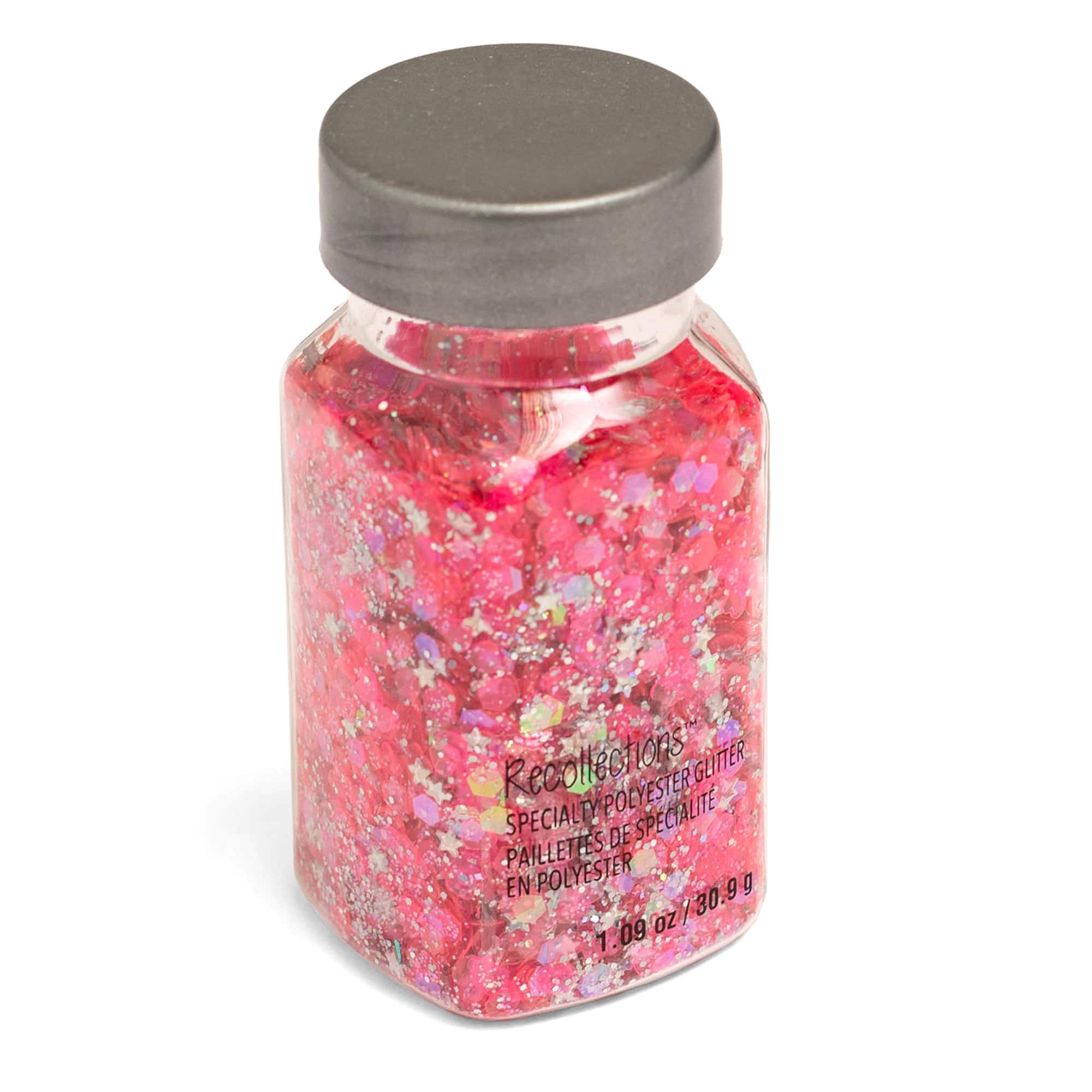 Pink Star Mix Specialty Polyester Glitter by Recollections™, 1.09oz.